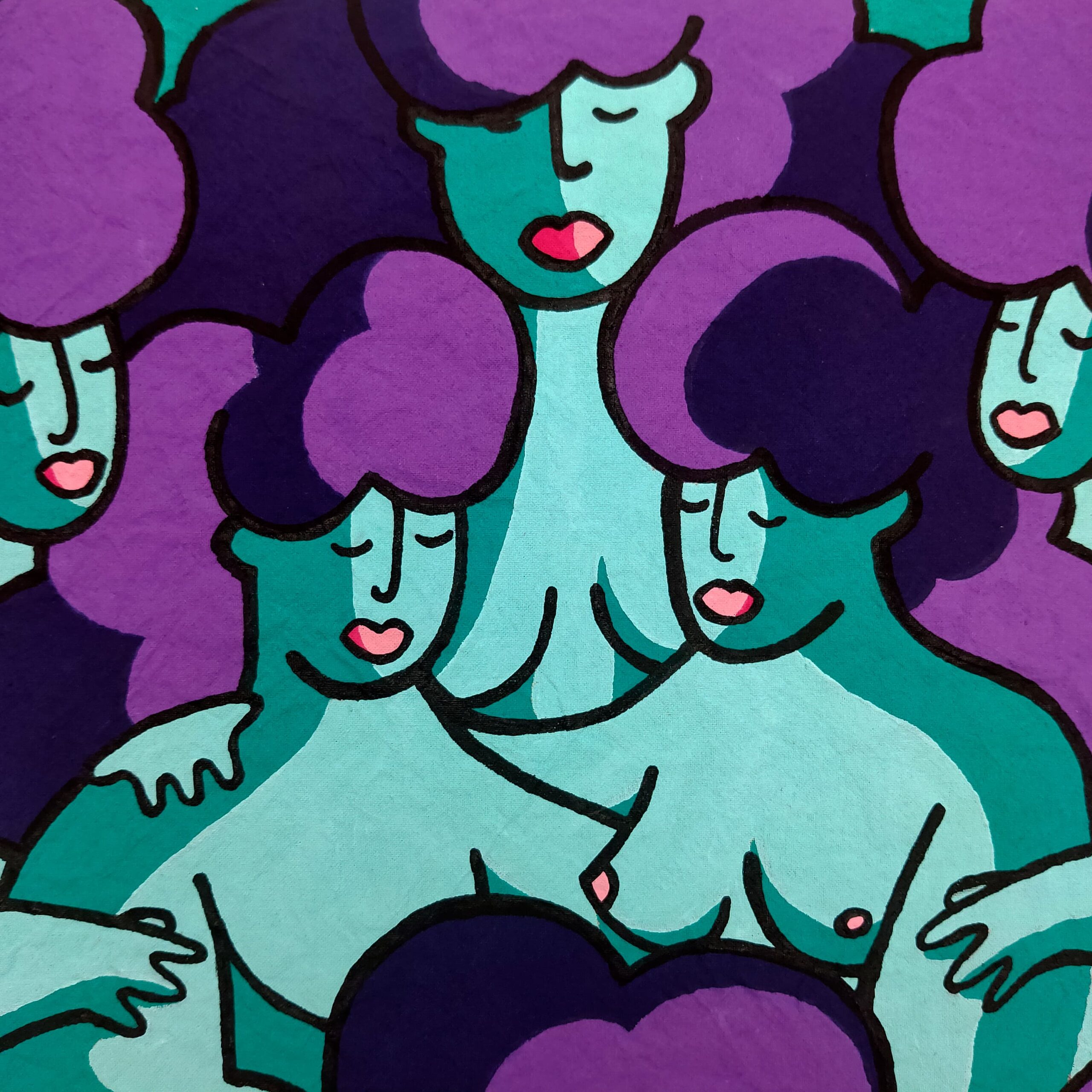 Acrylic paint with women